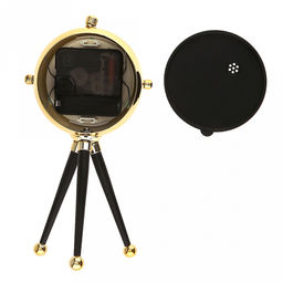 Часы настольные интерьерные "Водолаз" 10х6,5х20,5см, мягкий ход, циферблат белый; цифры арабские, черный; выпуколе стекло, на ножках металл, корпус платик, золотой; в коробке (Китай)