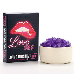 Соль для ванны Love, 100 г, аромат ежевики, 18+, Чистое счастье