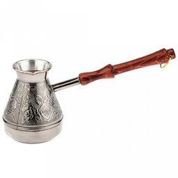 Турка медная 400мл "Роза", д9см, h10,9см, s0,8мм, деревянная ручка (Россия)