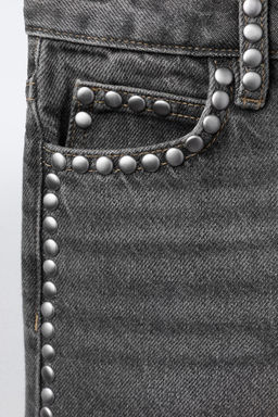 JEANS STRAIGHT TACHAS / Gris - Zara фото 4