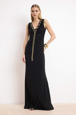 Siyah Aksesuar Detayl? Orme Maxi Abiye & Mezuniyet Elbisesi TPRSS26AE00040