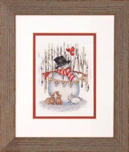 Набор для вышивания DIMENSIONS 70-08979 Радостный снеговик 15.2 x 15.2 см