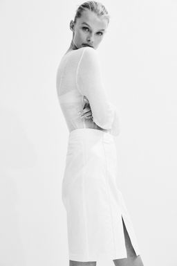 Falda en mezcla de lino