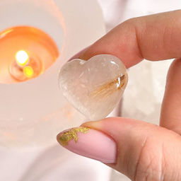 Сердце полированное из Рутилового кварца