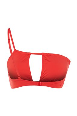 K?rm?z? Tek Omuz Cut Out/Pencereli Bikini Ustu TBESS23BU00339