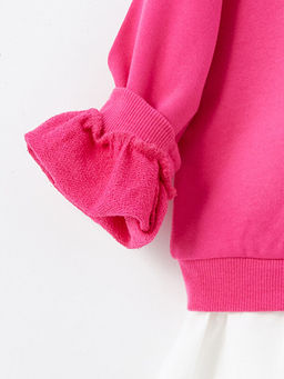 Bisiklet Yaka Uzun Kollu Bask?l? K?z Bebek Sweatshirt - Waikiki фото 3
