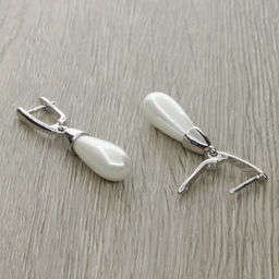 Серьги Каппи майорка белая - Agat77 фото 2