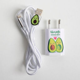 Набор кабель USB - Lightning и штекер Авокадо, 1 м - Like me фото 4