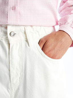 Beli Lastikli Slouchy Fit Kad?n Jean Pantolon