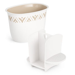 Цена за 2 шт. Подставка под столовые приборы "Эстетика" (бело-бежевый) М8730