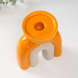 Подсвечник на 1 свечу «Медуза», песочно-оранжевый, 11.7×8×15 см