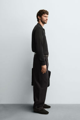 KNIT COTTON-SILK POLO SHIRT - Zara фото 4