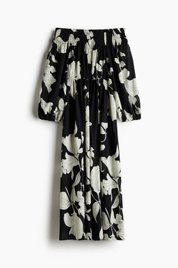 Vestido off-the-shoulder con escote nido de abeja - H&m фото 5