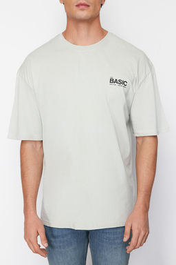 TRENDYOL MAN Gri Oversize Bisiklet Yaka Slogan Orme T-Shirt TMNSS23TS00263 - Trendyolmilla фото 23