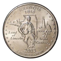 25 центов (1/4 доллара) 2003 года P США Штаты и территории  Иллинойс