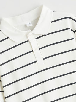 Polo Yaka ?izgili Erkek ?ocuk Sweatshirt