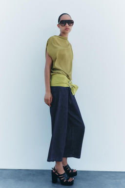 LEATHER BELT WITH PIERCING BUCKLE - Zara фото 4