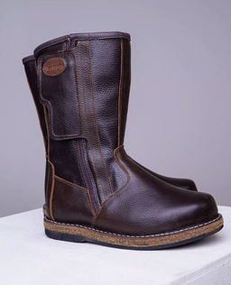 Сапоги мужские Алтай, коричневые, войлочная подошва