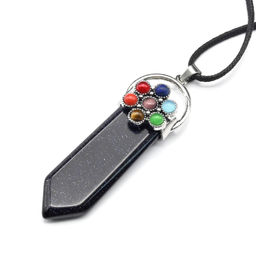 Подвеска 7 чакр на мече из авантюрина синего 22*67мм