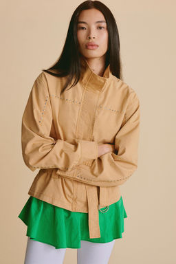 TOP BANDEAU TAFETA VOLANTE / Verde