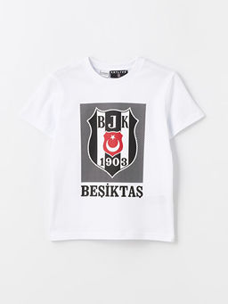 Bisiklet Yaka Be?ikta? Bask?l? K?sa Kollu Erkek ?ocuk Ti??rt