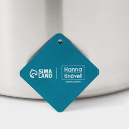 Кастрюля Hanna Knövell, 20 л, d=32.5 см, h=31 см, толщина 0.8 мм, с крышкой, капсульное дно, индукция, нержавеющая сталь, хромированная