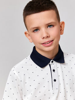 ACOOLA / Сорочка-поло верхняя для мальчиков Fakir белый принт  фото 6