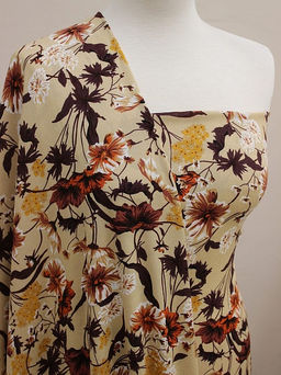 Креп-вискоза с эфф.жатости Музыка цветов цв.песочный, ш.1.4м, вискоза-100%, 120гр/м.кв - Купава фото 4