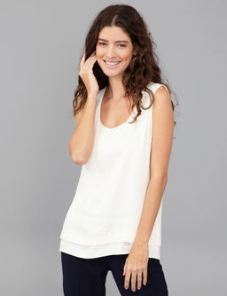 Ekru Saten Kolsuz Bluz - Pierre cardin фото 3