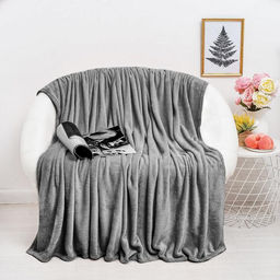 Плед Plain 200х220см, цвет серо-коричневый, микрофибра 190г/м пэ