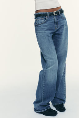 TRF MID-WAIST WIDE-LEG JEANS - Zara фото 3