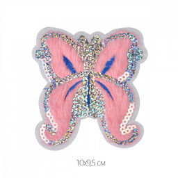 Термоаппликации арт.TBY.2252 Бабочка розовая 10х9,5см, уп.10 шт.