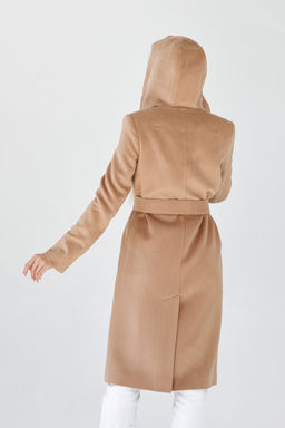 Пальто женское демисезонное 25020 (кэмел/ворсовая ткань)