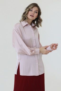 Рубашка из искусственного шелка со спущенным плечом - Looklikecat фото 5