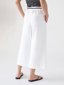 Брюки Vilatte D44.141 из хлопка с эластаном белый  фото 4