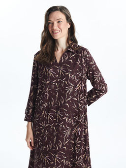 G?mlek Yaka Desenli Elbise