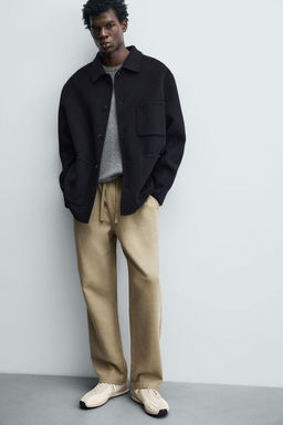 PANTAL?N RELAXED FIT ESTRUCTURA / Tostado - Zara фото 6