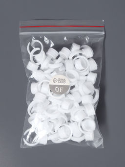 Кольца - лунки под клей для наращивания ресниц, набор - 50 шт., белое