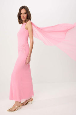 Siyah Pelerin Detayl? Orme Tul Astarl? Maxi Abiye & Mezuniyet Elbisesi TPRSS26AE00033 - Trendyolmilla фото 6