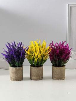 Искусственный цветок в горшке Лаванда куст, 7.5?19 см, МИКС