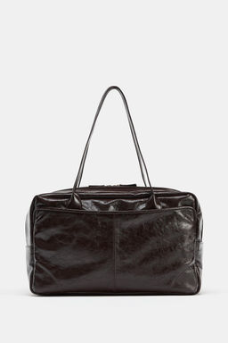 MAXI LEATHER BOWLING BAG - Zara фото 3