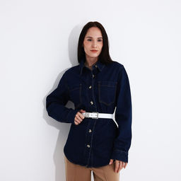 Ремень женский* ширина 3 см, винт, пряжка металл, цвет белый - Simaland фото 3