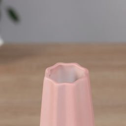 Ваза для цветов «Хайди», грани, 20.5×6.5 см, керамика, белая, розовая