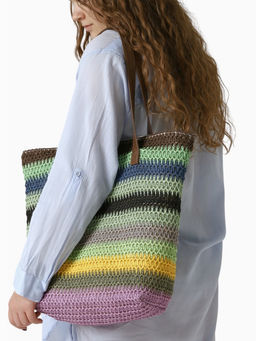 Сумка пляжная на молнии, на подкладке, зелёная/синяя/чёрная - Simaland фото 3