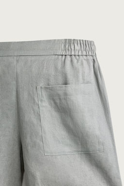 BERMUDA RELAXED FIT 100% LINO / Gris claro - Zara фото 14