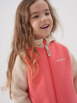 Толстовка Колор блок "Коралл" утепленная