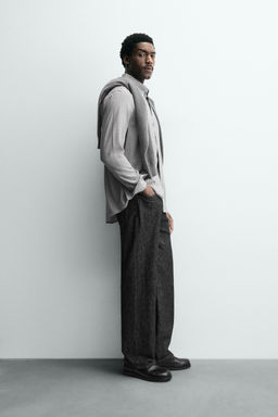 VISCOSE-WOOL BLEND CHECK SHIRT - Zara фото 4