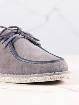 Мокасины 191.rosegr. серый замок замша