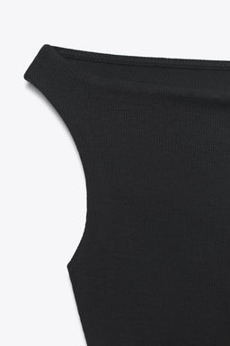 COLD SHOULDER RIBBED T-SHIRT - Zara фото 10