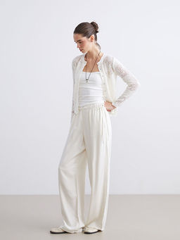 Beli Lastikli Wideleg Kad?n Jean Pantolon